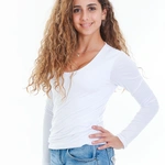 חולצה ארוכה בד כפול מחשוף מעוגל- דגם זוהר
